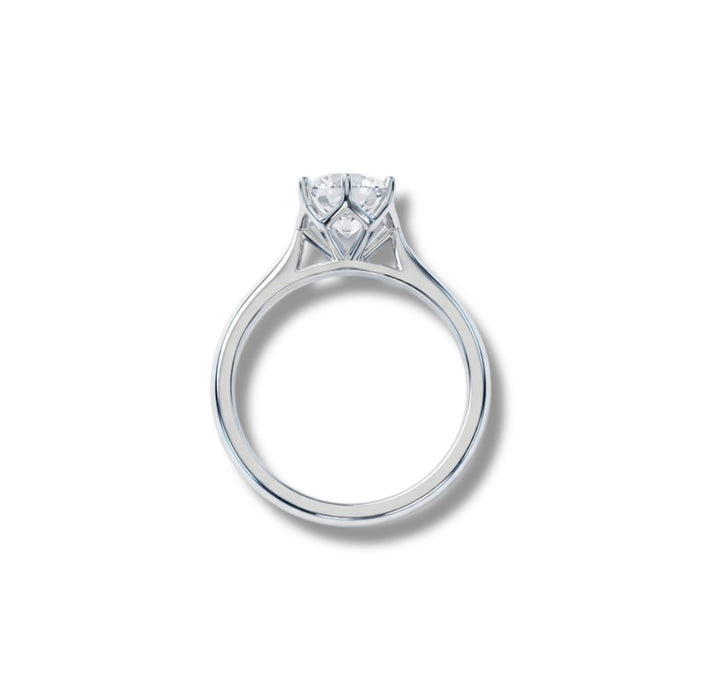 Sterling Silver CZ Flower Ring -ER-49