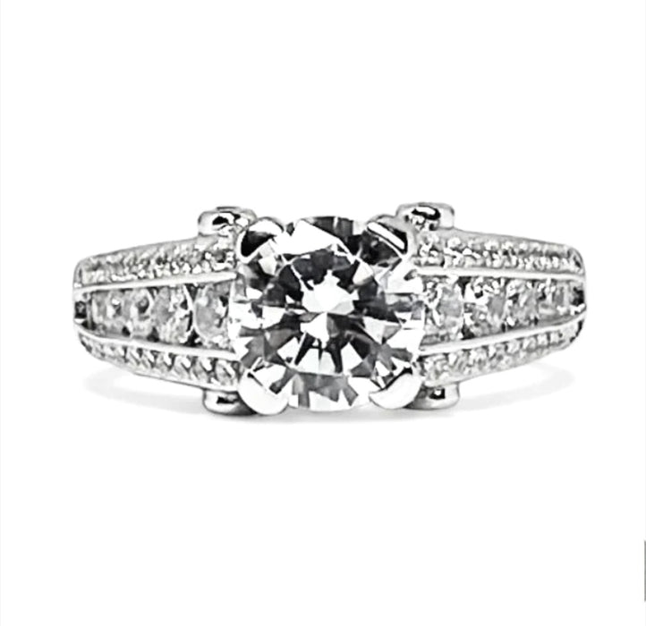 Sterling Silver CZ Engagement Ring-ER-141