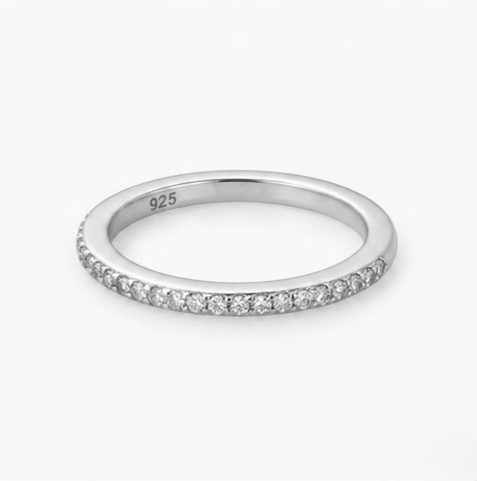 Sterling Silver Clear and Blue CZ Wedding Set Ring ER-124