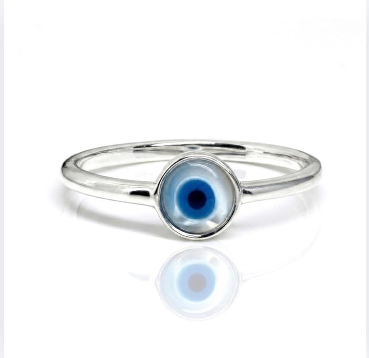 Sterling Silver Turkish Eye Ring-AE-121