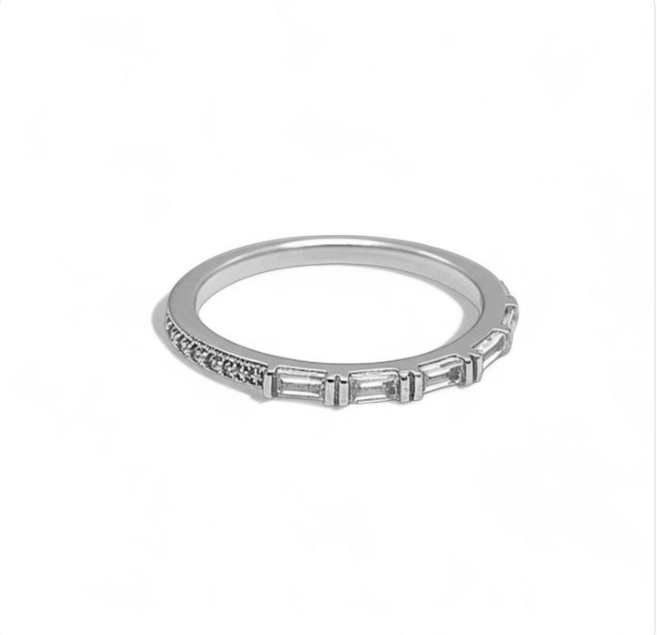 Sterling Silver 2-piece Engagement Set CZ Ring-ER-143