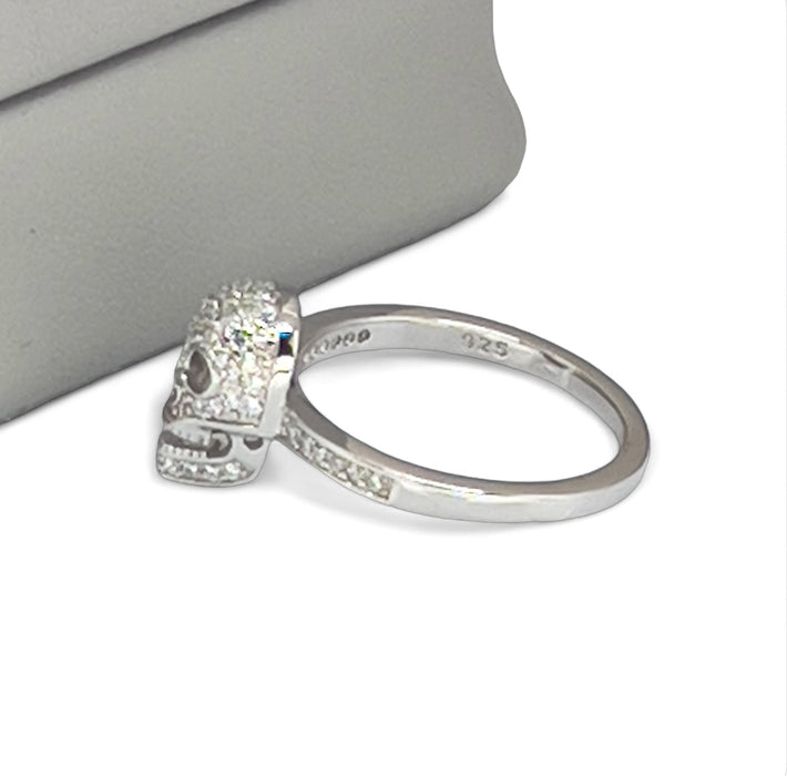 Sterling Silver Skull CZ Ring-AE-59