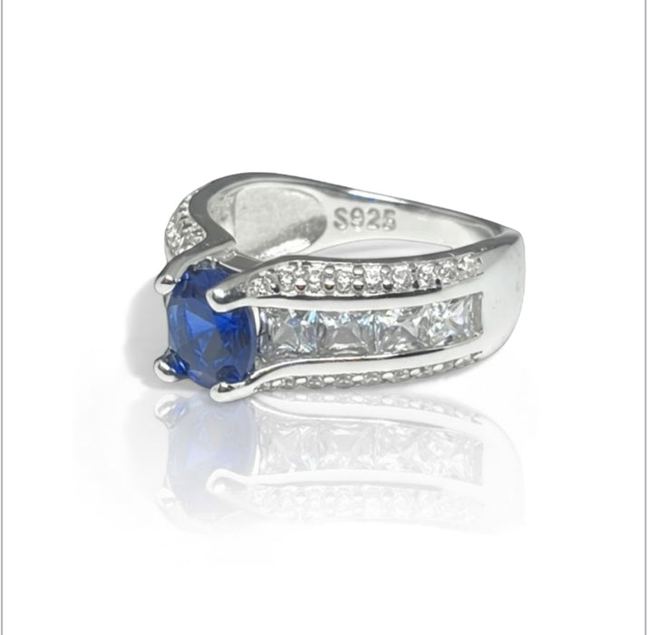 Sterling Silver Engagement CZ Ring-ER-166