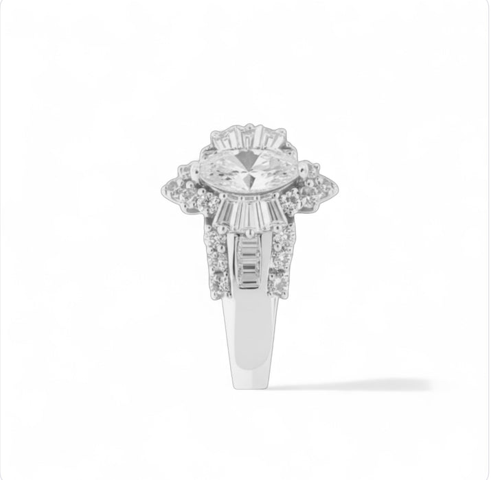 Sterling Silver Marquise CZ Engagement Ring-ER-175