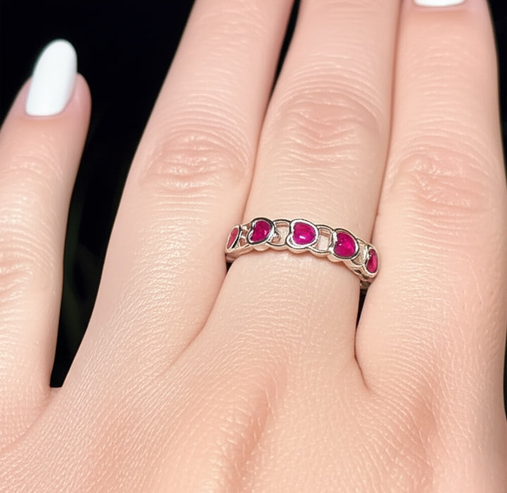 Sterling Silver Heart Shape CZ Ring-AE-108