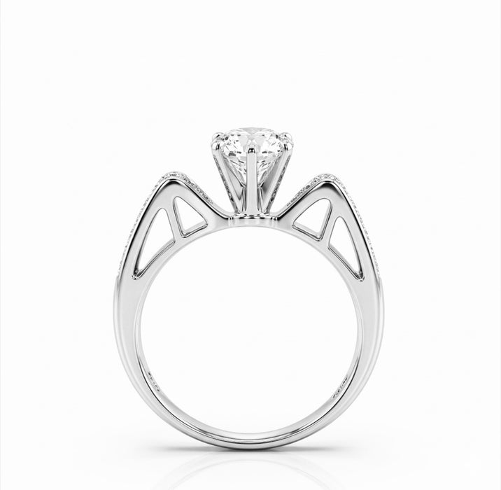Sterling Silver CZ Engagement Ring-ER-79