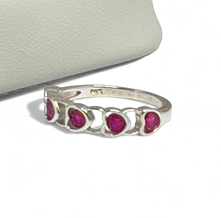 Sterling Silver Heart Shape CZ Ring-AE-108