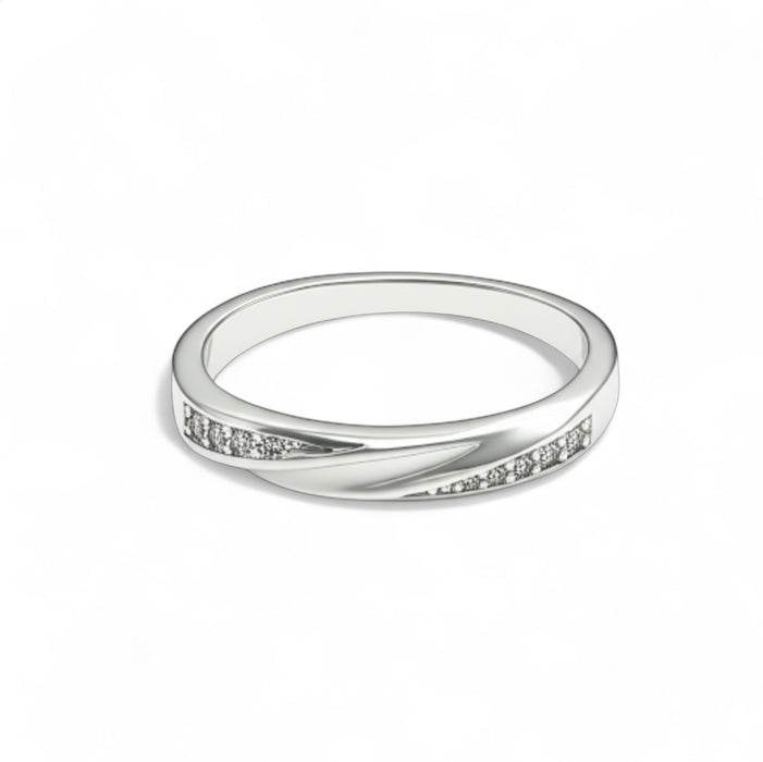 Sterling Silver CZ Engagement Set Ring-ER-154