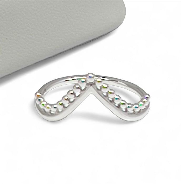 Sterling Silver Minimalist V Shape Ring-SR-11