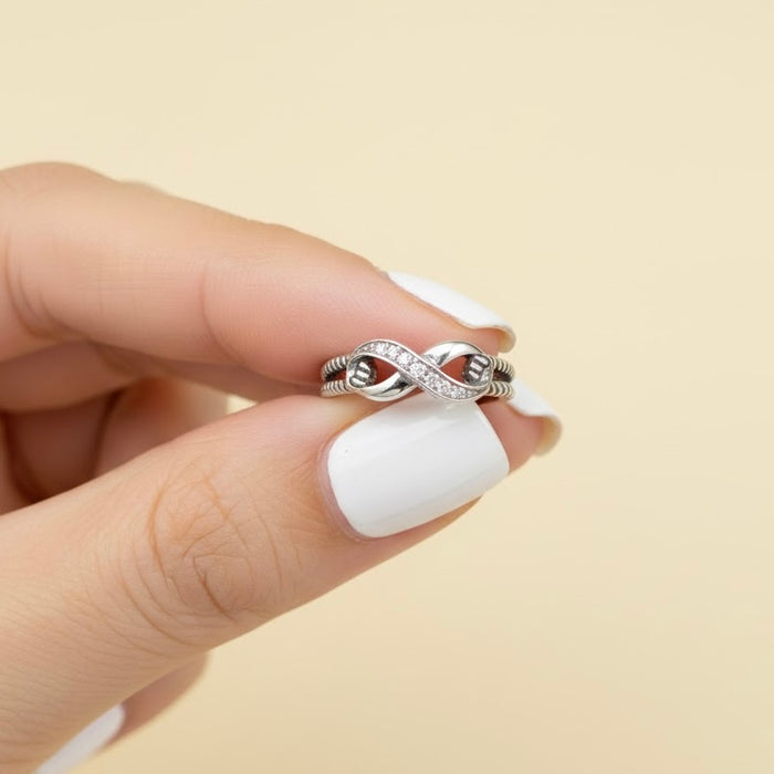 Sterling Silver Infinity CZ Ring -AE-48