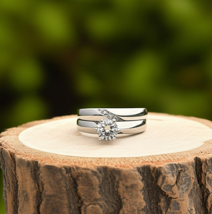 Sterling Silver CZ Elegance Engagement Ring-ER-37