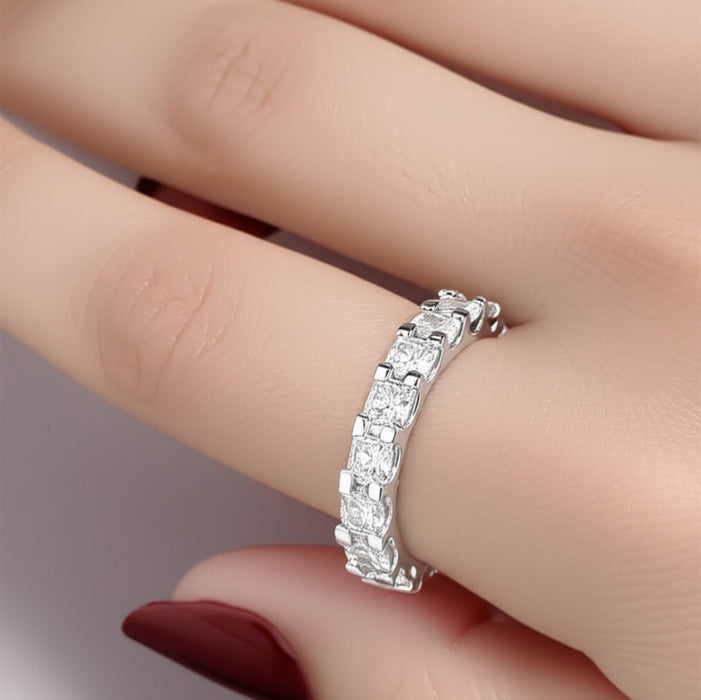 Sterling Silver Round Stackable Eternity CZ Ring ER-53