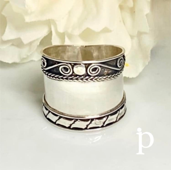 (ALP-43).925 Silver Bali style ring