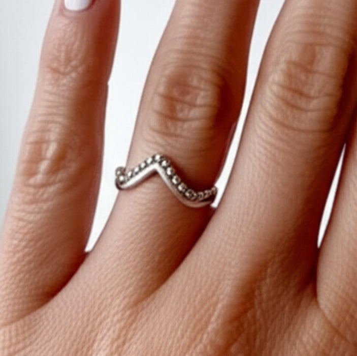 Sterling Silver Minimalist V Shape Ring-SR-11