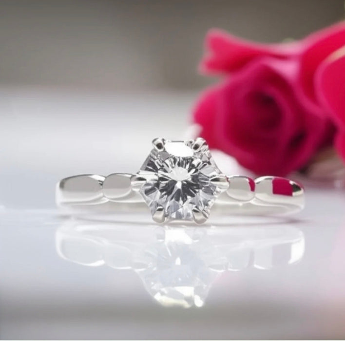 Sterling Silver Ring with Vintage Crown Design-ER-32