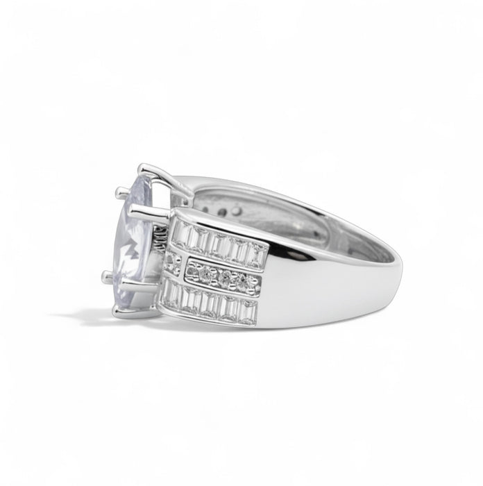 Sterling Silver Marquise CZ Engagement Ring-ER-128