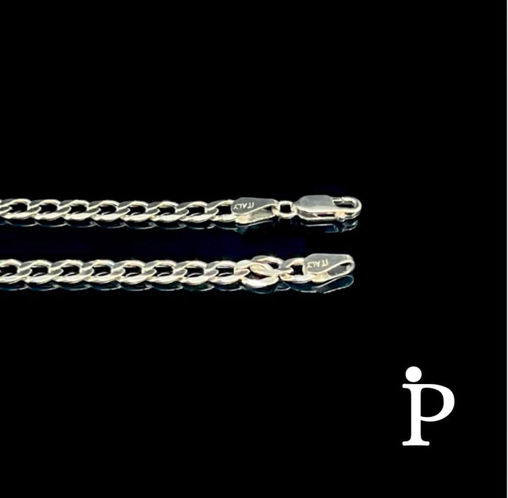 Sterling Silver Curb Link Chain Bracelet-SB-21