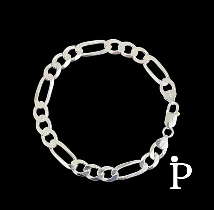 Sterling Silver Figaro Link Chain Bracelet-SB-20