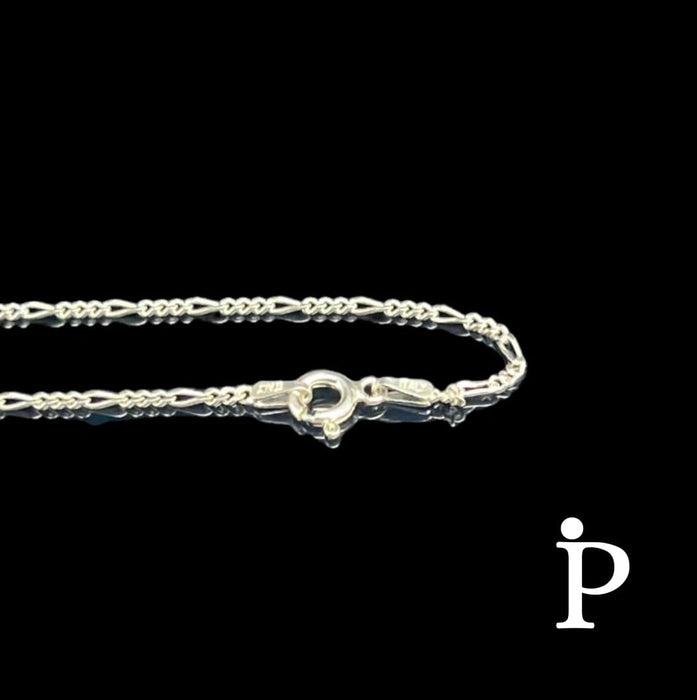 Sterling Silver Figaro Link Chain Bracelet-SB-19