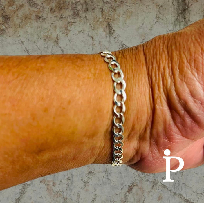 Sterling Silver Curb Link Chain Bracelet-SB-21