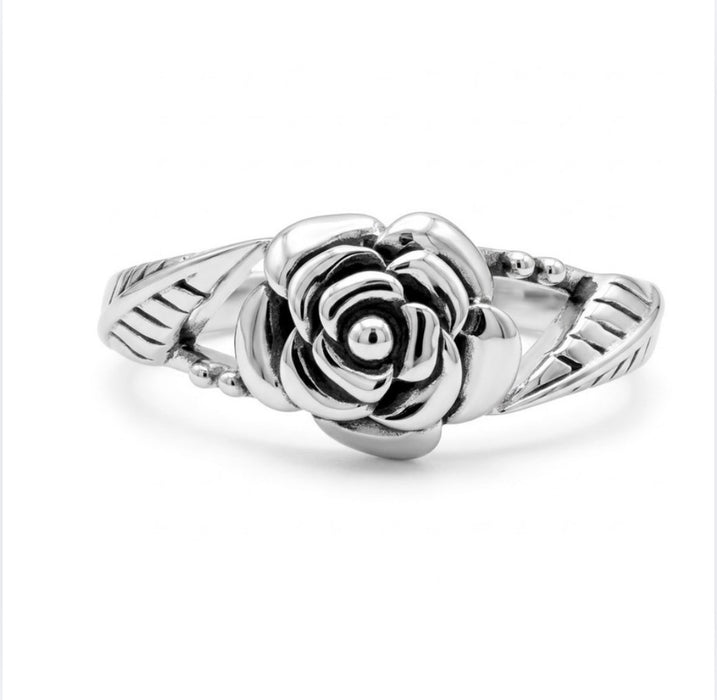 Sterling Silver Rose Flower Ring-SR-39