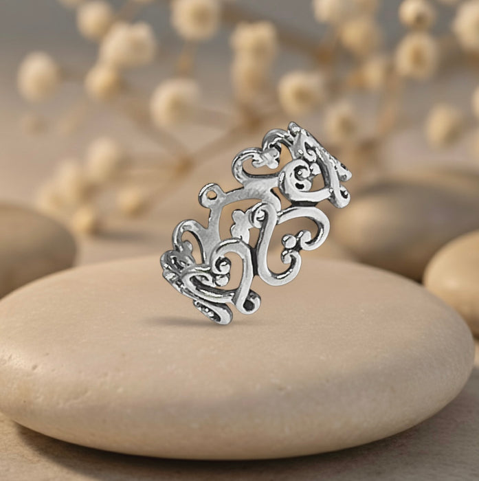 Sterling Silver Infinity Heart Ring-SR-22