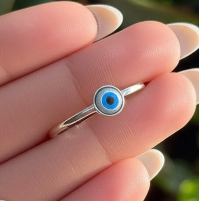 Sterling Silver Turkish Eye Ring-AE-121