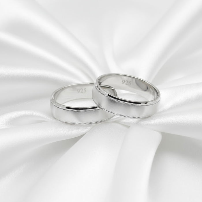 Sterling Silver Trio Wedding Ring Sets-SST-25