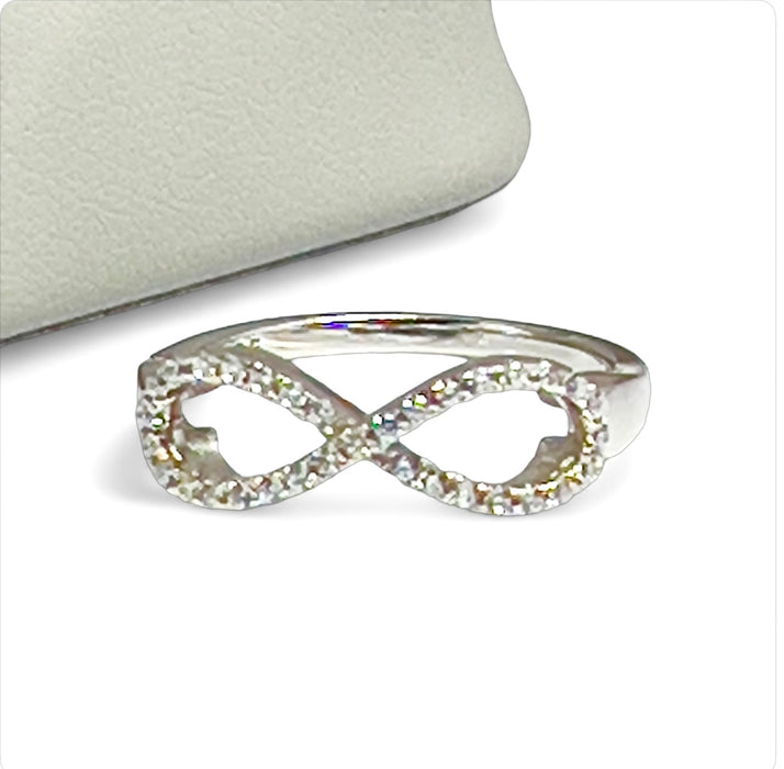 Sterling Silver Infinity CZ Ring-AE-106
