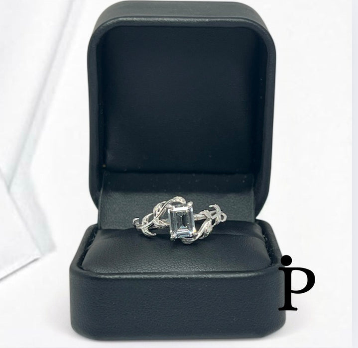 Sterling Silver CZ Engagement Ring-ER-160