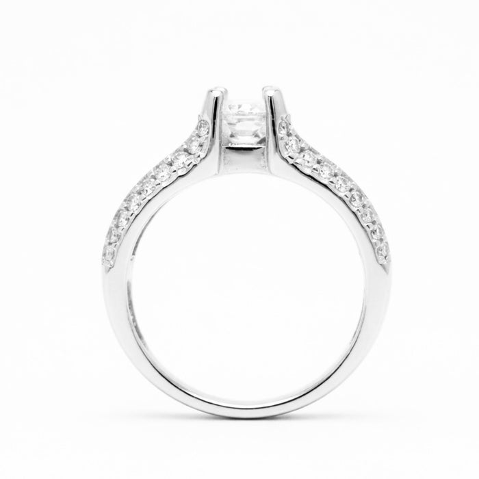 Sterling Silver Engagement CZ Ring-ER-162