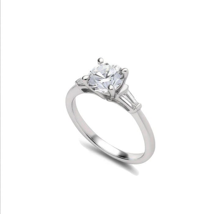 Sterling Silver CZ Engagement Ring-ER-81