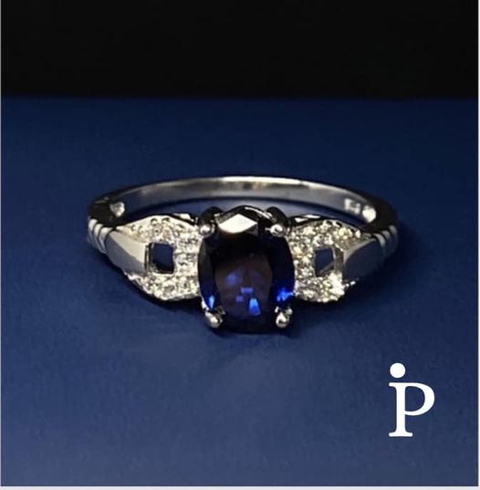 (ULP-37).925 Silver Blue Sapphire Ring