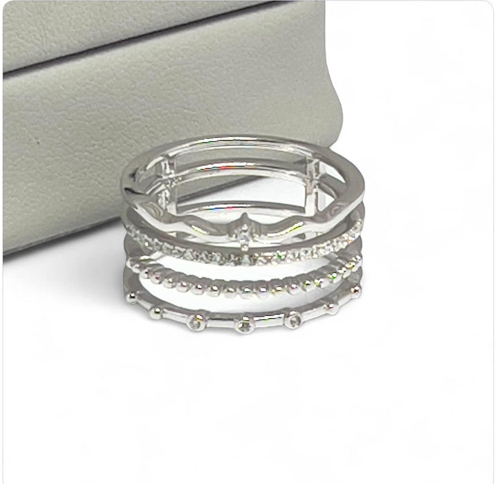 Sterling Silver Unique Multi-Style CZ Ring-AE-123