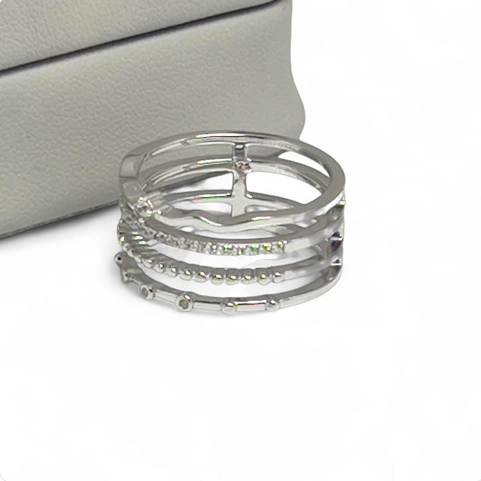 Sterling Silver Unique Multi-Style CZ Ring-AE-123