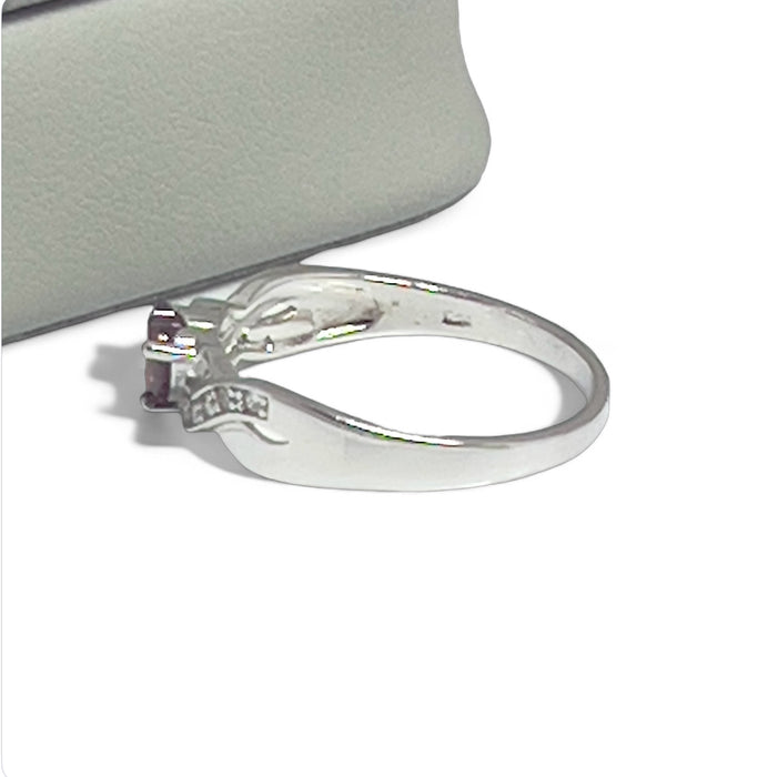 Sterling Silver Heart Promise Ring-AE-102