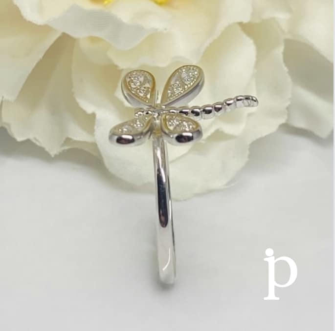 (ALP-51) .925 Silver Dragonfly-shaped ring.