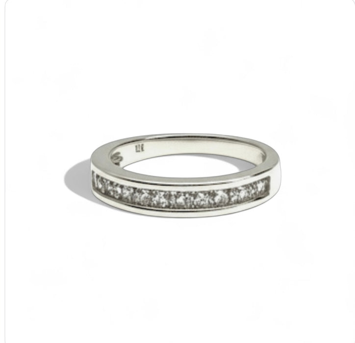 Sterling Silver Round Cut CZ Engagement Ring-ER-96