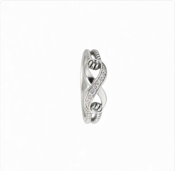 Sterling Silver Infinity CZ Ring -AE-48