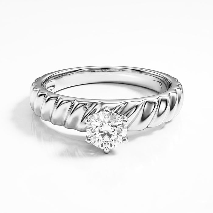 Sterling Silver Clear Engagement Set Ring-ER-105