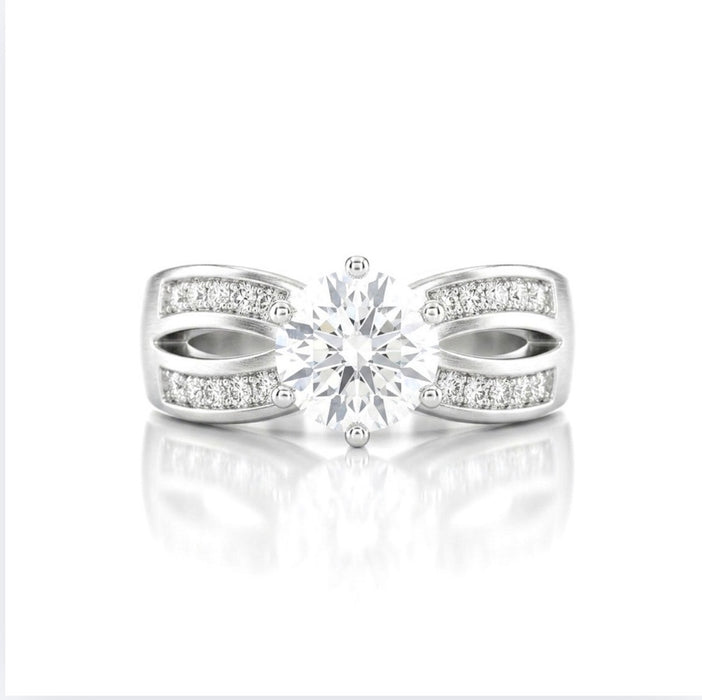 Sterling Silver CZ Engagement Ring- ER-01