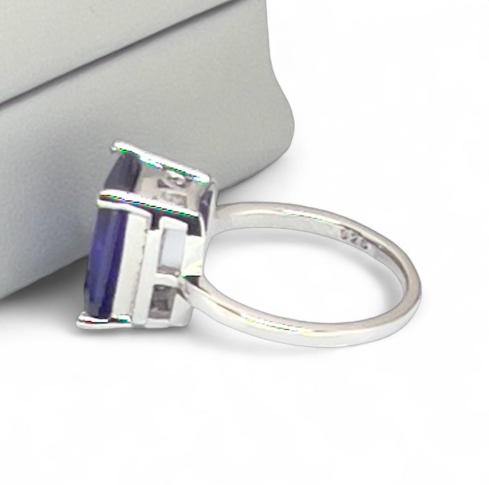 Sterling Silver Radiant Purple CZ Ring-AE-60