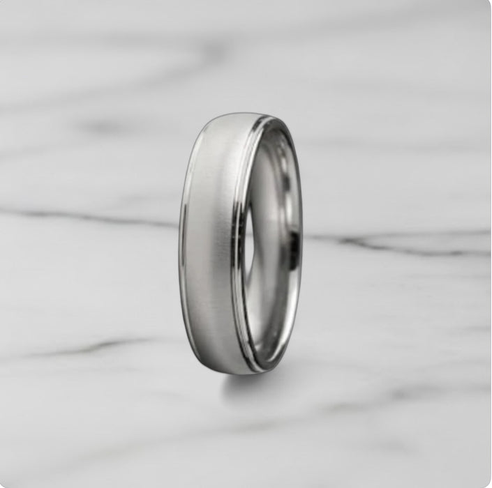 Sterling Silver Brushed Wedding Band Ring-SW-08