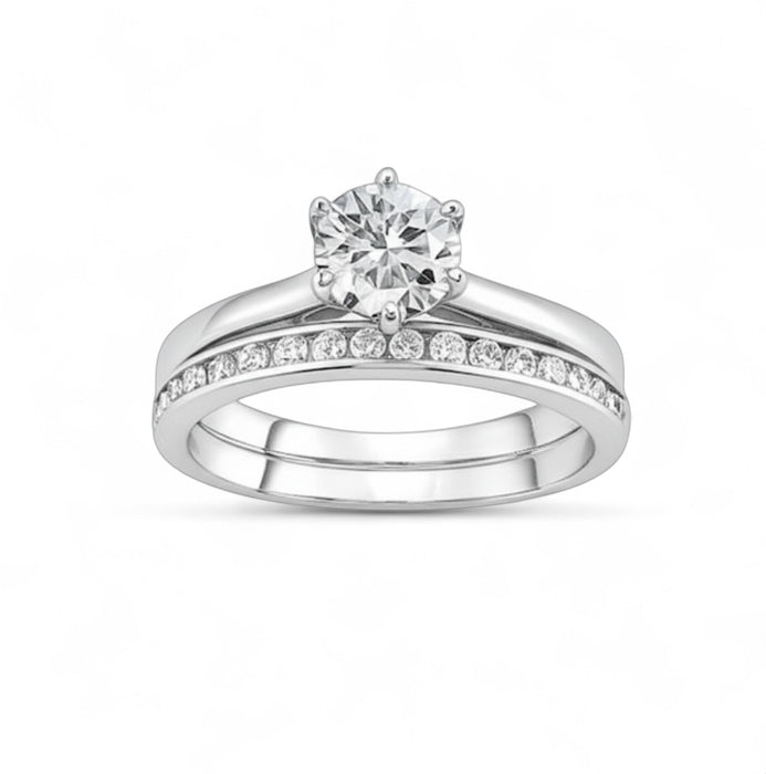 Sterling Silver CZ Engagement Set Ring -ER-142