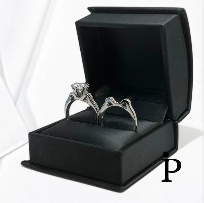 Sterling Silver 2-piece Engagement Set CZ Ring- ER-146