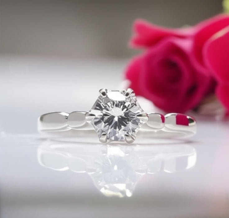 Sterling Silver Ring with Vintage Crown Design-ER-32