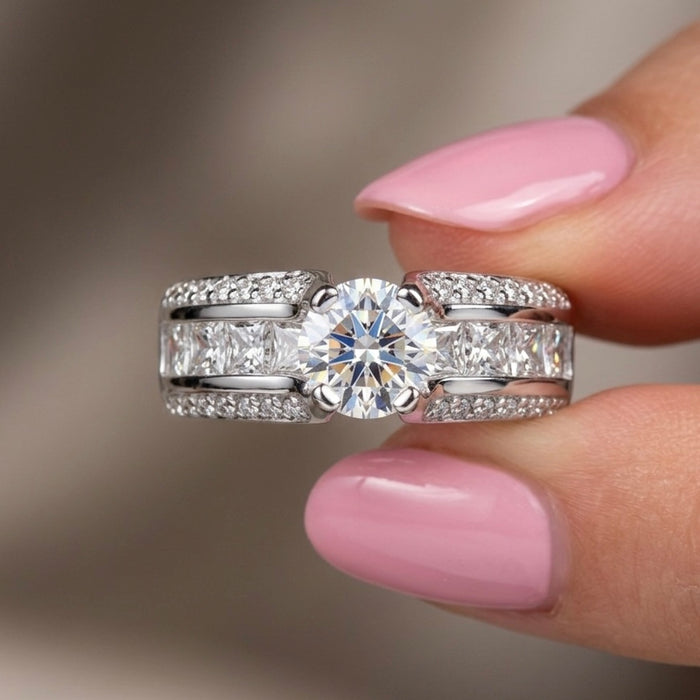 Sterling Silver Engagement CZ Ring-ER-162