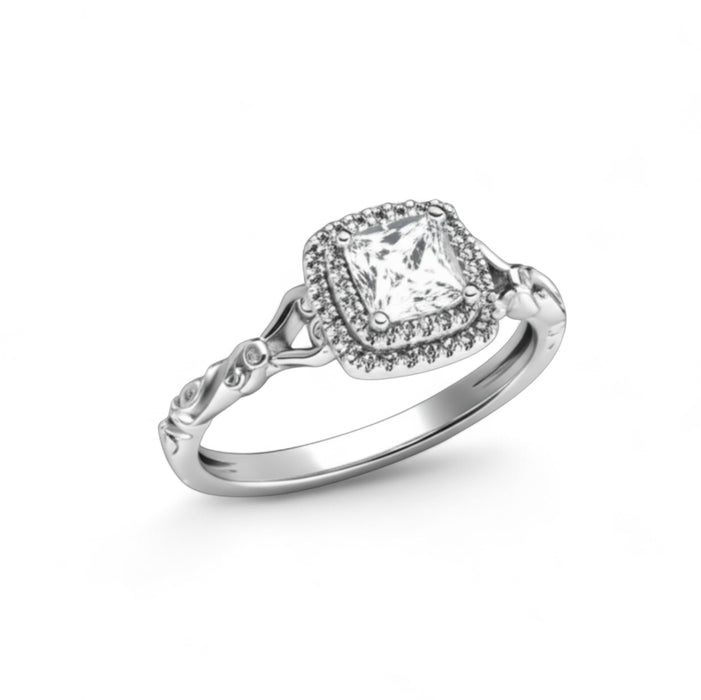 Sterling Silver 2-Piece CZ Engagement Ring Set -ER-89
