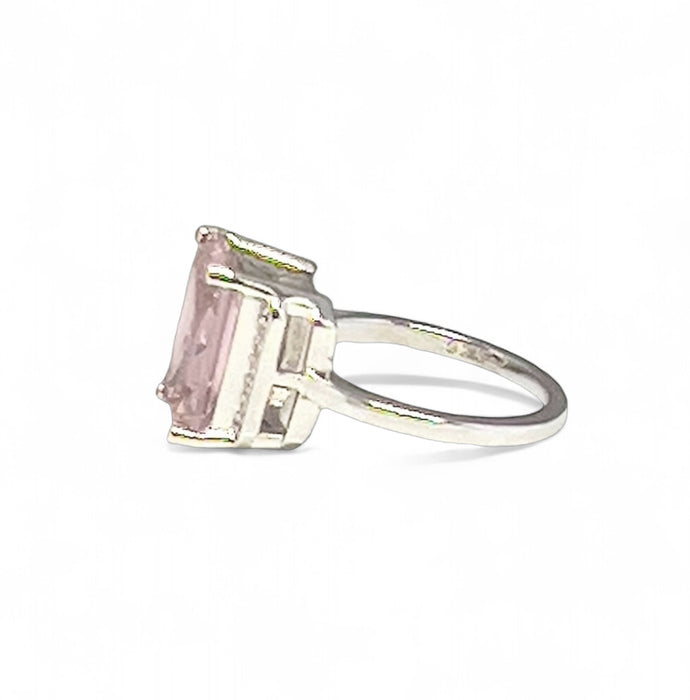Sterling Silver Pink CZ Ring-AE-54