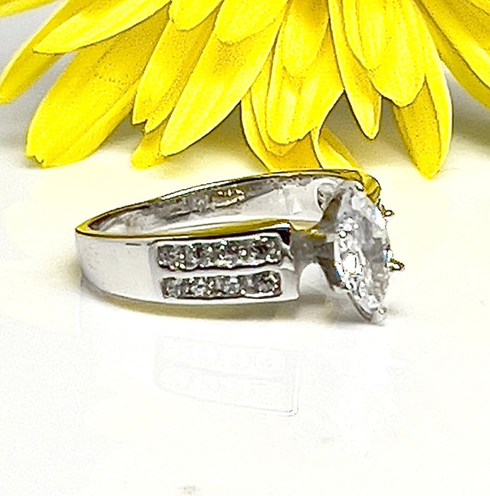 Sterling Silver Marquise CZ ring- ER-04